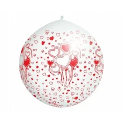 Badaboum Ballon G Ant Mariage 1M Avec Coeur Rouge Et Blanc