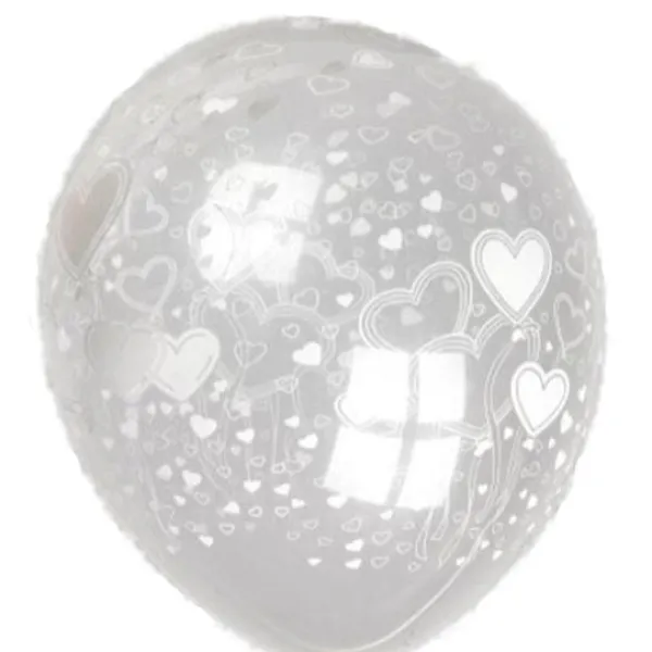 Badaboum Ballon G Ant Transparent Imprim Coeur 90 Cm