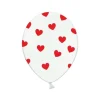Badaboum Ballon Gonflable Blanc Avec Coeur Rouge 35Cm X 6 Pi Ces