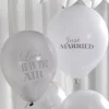 Badaboum Ballon Gonflable Blanc Et Argent Just Married X 8 Pi Ces
