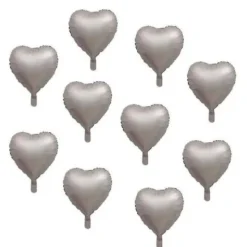 Badaboum Ballon Gonflable Coeur Argent 20Cm X 100 Pi Ces