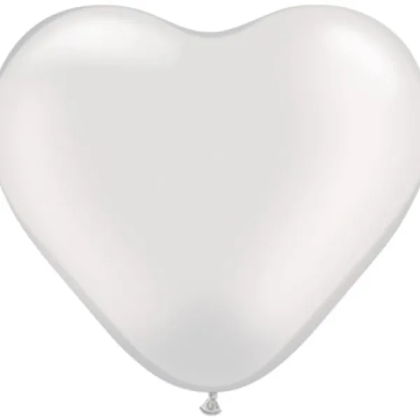 Badaboum Ballon Gonflable Coeur Blanc 45 Cm X 3 Pi Ces