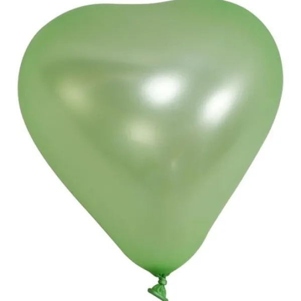 Badaboum Ballon Gonflable Coeur Vert Anis 20Cm X 10 Pi Ces