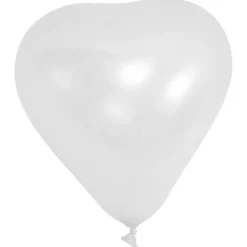 Badaboum Ballon Gonflable En Forme De Coeur Blanc 20Cm X 100 Pi Ces