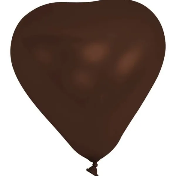 Badaboum Ballon Gonflable En Forme De Coeur Chocolat 20Cm X 10 Pi Ces