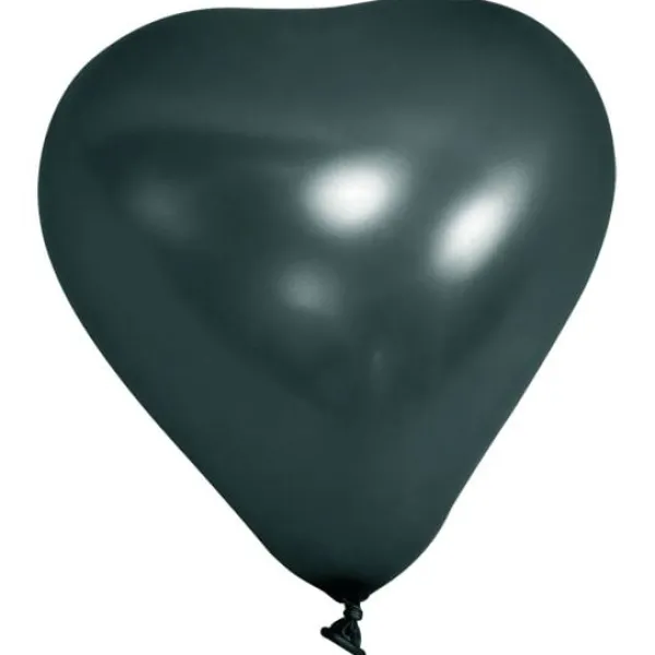 Badaboum Ballon Gonflable En Forme De Coeur Noir 20Cm X 10 Pi Ces