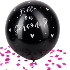 Clearance Ballon Gonflable G Ant Noir Fille Ou Gar On Confettis Rose Theme Gender Reveal