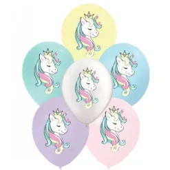 Ballon Gonflable Imprim Licorne 30 Cm X 6 Pi Ces Theme Licorne