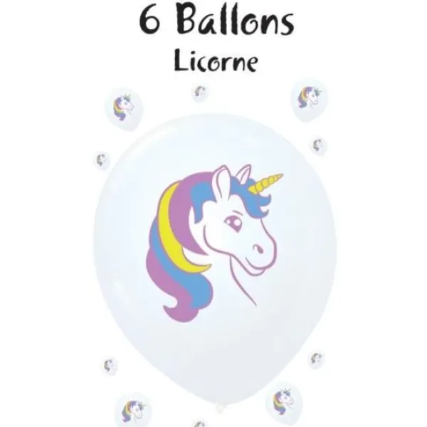 Ballon Gonflable Imprim Licorne 30 Cm X 6 Pi Ces Theme Licorne