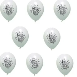 Badaboum Ballon Gonflable Note De Musique Blanc X 8