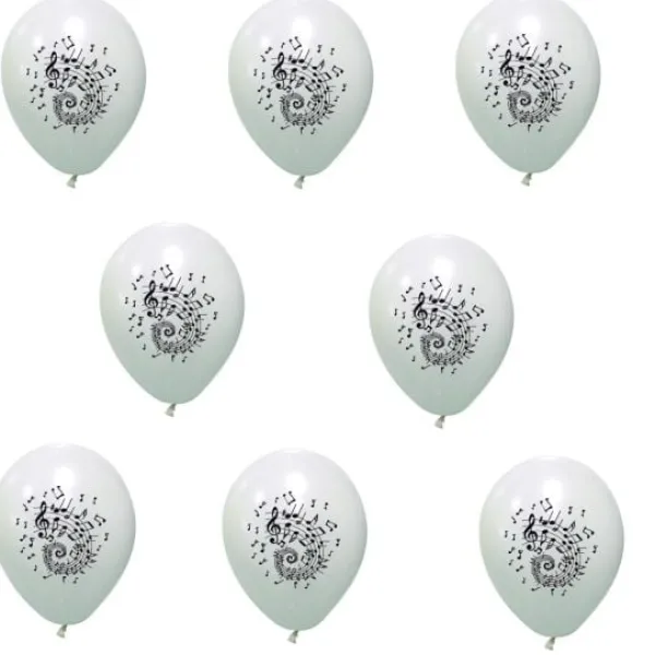 Badaboum Ballon Gonflable Note De Musique Blanc X 8