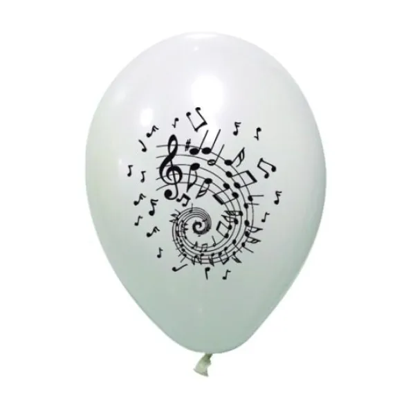 Badaboum Ballon Gonflable Note De Musique Blanc X 8