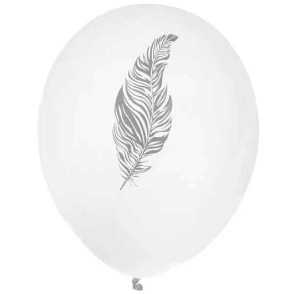 Badaboum Ballon Gonflable Plume Argent X 8 Pi Ces