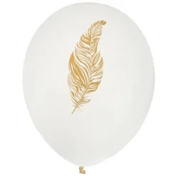 Badaboum Ballon Gonflable Plume Or X 8 Pi Ces