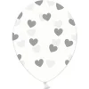 Badaboum Ballon Gonflable Transparent Avec Coeur Argent X 6 Pi Ces