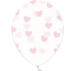 Badaboum Ballon Gonflable Transparent Avec Coeur Rose X 50 Pi Ces