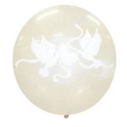 Sale Ballon Gonflable Transparent Imprim Colombes 30 Cm X 10 Pi Ces Theme Colombe