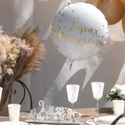 Clearance Ballon Imprim Joyeux Anniversaire Or 45 Cm Theme Joyeux Anniversaire