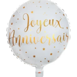 Clearance Ballon Imprim Joyeux Anniversaire Or 45 Cm Theme Joyeux Anniversaire