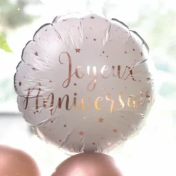 New Ballon Imprim Joyeux Anniversaire Rose Gold 45 Cm Theme Joyeux Anniversaire