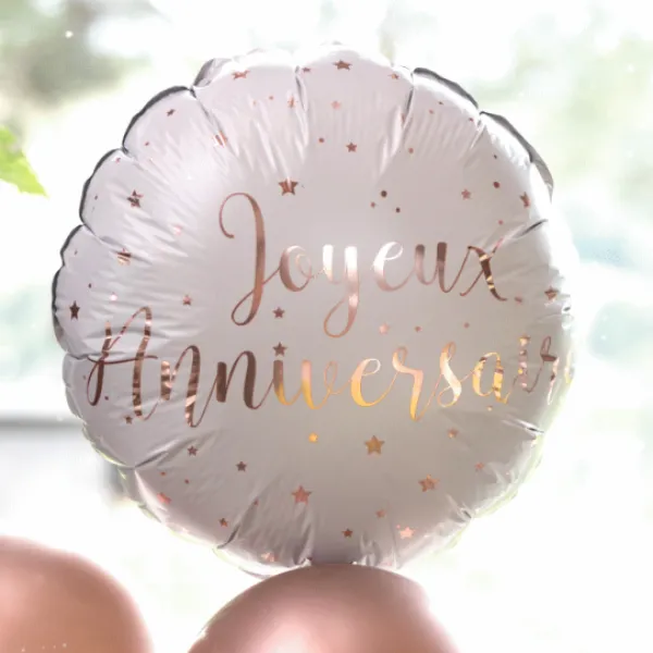 New Ballon Imprim Joyeux Anniversaire Rose Gold 45 Cm Theme Joyeux Anniversaire