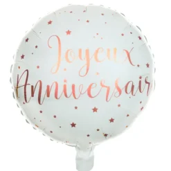 New Ballon Imprim Joyeux Anniversaire Rose Gold 45 Cm Theme Joyeux Anniversaire