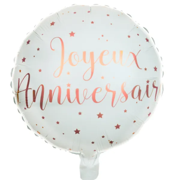 New Ballon Imprim Joyeux Anniversaire Rose Gold 45 Cm Theme Joyeux Anniversaire