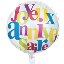 Hot Ballon Joyeux Anniversaire Festif 45 Cm Theme Joyeux Anniversaire
