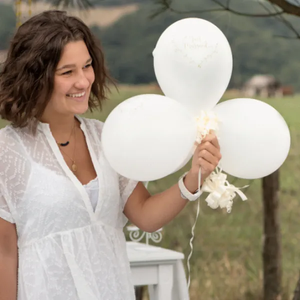 Badaboum Ballon Mariage Imprim Just Married Or X8 Pi Ces
