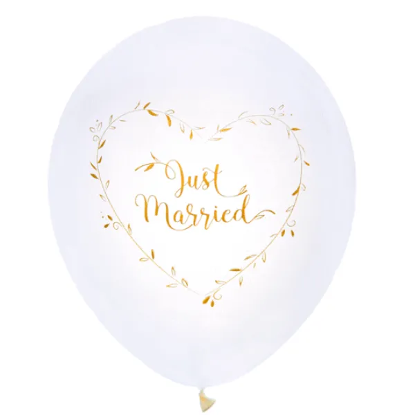 Badaboum Ballon Mariage Imprim Just Married Or X8 Pi Ces