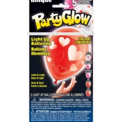 Badaboum Ballon Mariage Led Coeur Rouge 25Cm X 5 Pi Ces