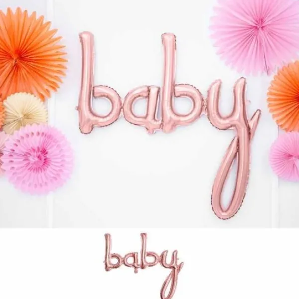 Ballon Mylar Baby Rose Gold Theme D Co Baby Shower