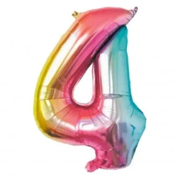 Sale Ballon Mylar Chiffre 4 Iris Pastel 86 Cm Theme Deco Pastel
