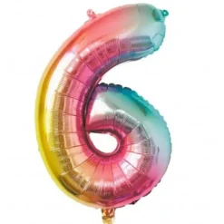 Best Ballon Mylar Chiffre 6 Iris Pastel 86 Cm Theme Deco Pastel