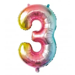 Online Ballon Mylar Chiffre 3 Iris Pastel 86 Cm Theme Deco Pastel