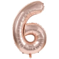 Badaboum Ballon Mylar Chiffre 6 Rose Gold 86Cm