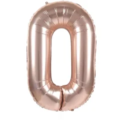 Badaboum Ballon Mylar Chiffre 0 Rose Gold