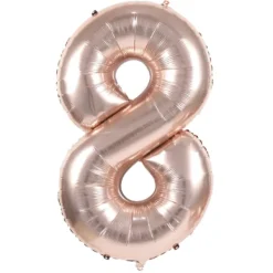 Badaboum Ballon Mylar Chiffre 8 Rose Gold