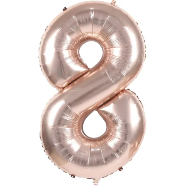 Badaboum Ballon Mylar Chiffre 8 Rose Gold
