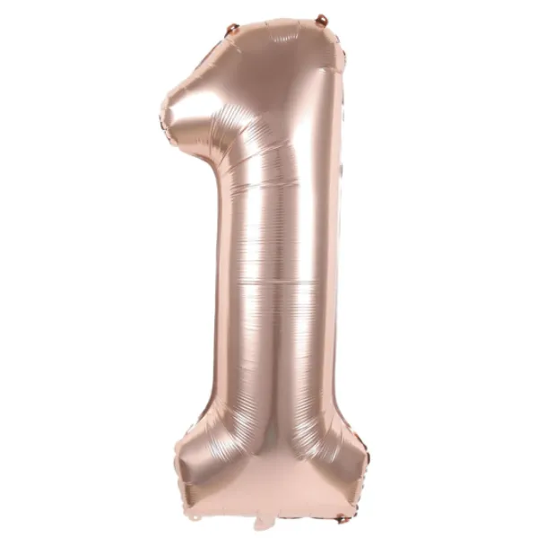 Badaboum Ballon Mylar Chiffre 1 Rose Gold 86Cm