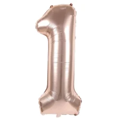 Badaboum Ballon Mylar Chiffre 1 Rose Gold