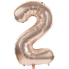 Badaboum Ballon Mylar Chiffre 2 Rose Gold