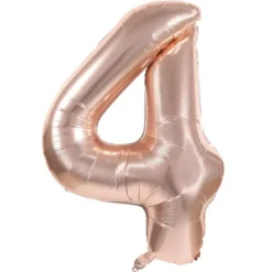 Badaboum Ballon Mylar Chiffre 4 Rose Gold