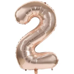 Badaboum Ballon Mylar Chiffre 2 Rose Gold 86Cm