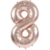 Badaboum Ballon Mylar Chiffre 8 Rose Gold 86Cm
