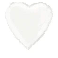 Badaboum Ballon Mylar Coeur Blanc 45 Cm