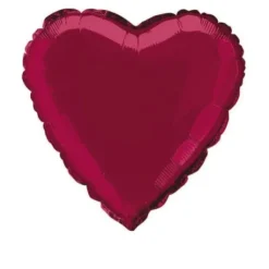 Badaboum Ballon Mylar Coeur Bordeaux 45 Cm