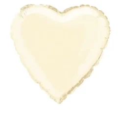 Badaboum Ballon Mylar Coeur Ivoire 45 Cm