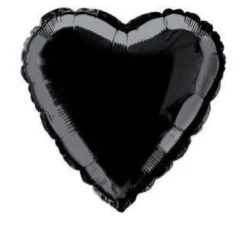 Badaboum Ballon Mylar Coeur Noir 45 Cm