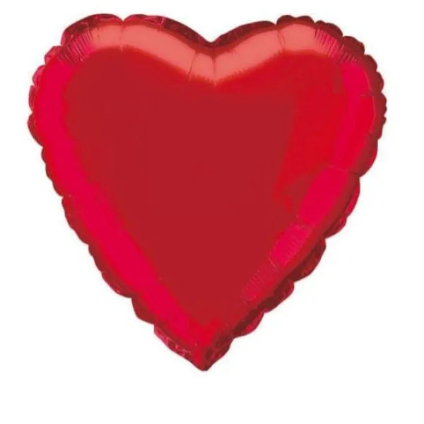 Badaboum Ballon Mylar Coeur Rouge 45 Cm
